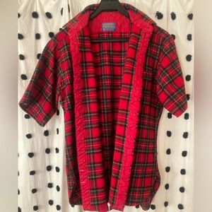 Vintage Pendleton Wool Women’s Plaid Shirt- Short Sleeve, Button Down
